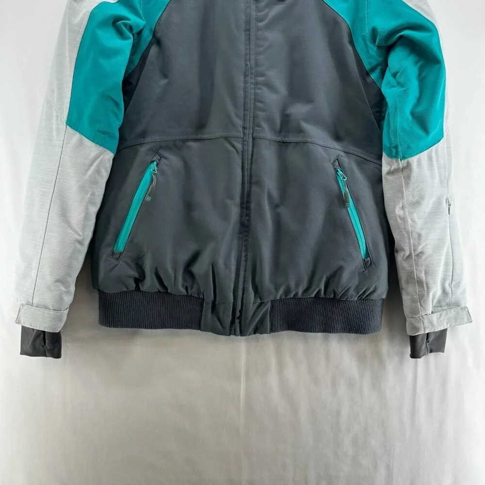 Mountain Warehouse Jacket Womens Sz 8 Alpine Sunshine Bomber Ski Teal Blue Gray